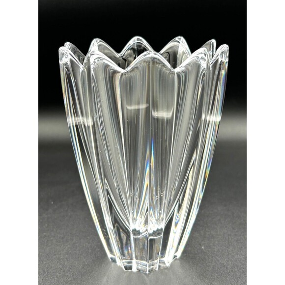 Vintage Orrefors Heavy Crystal Flower Vase Signed Made in Sweden 5.75” Gorgeous! - Picture 4 of 16